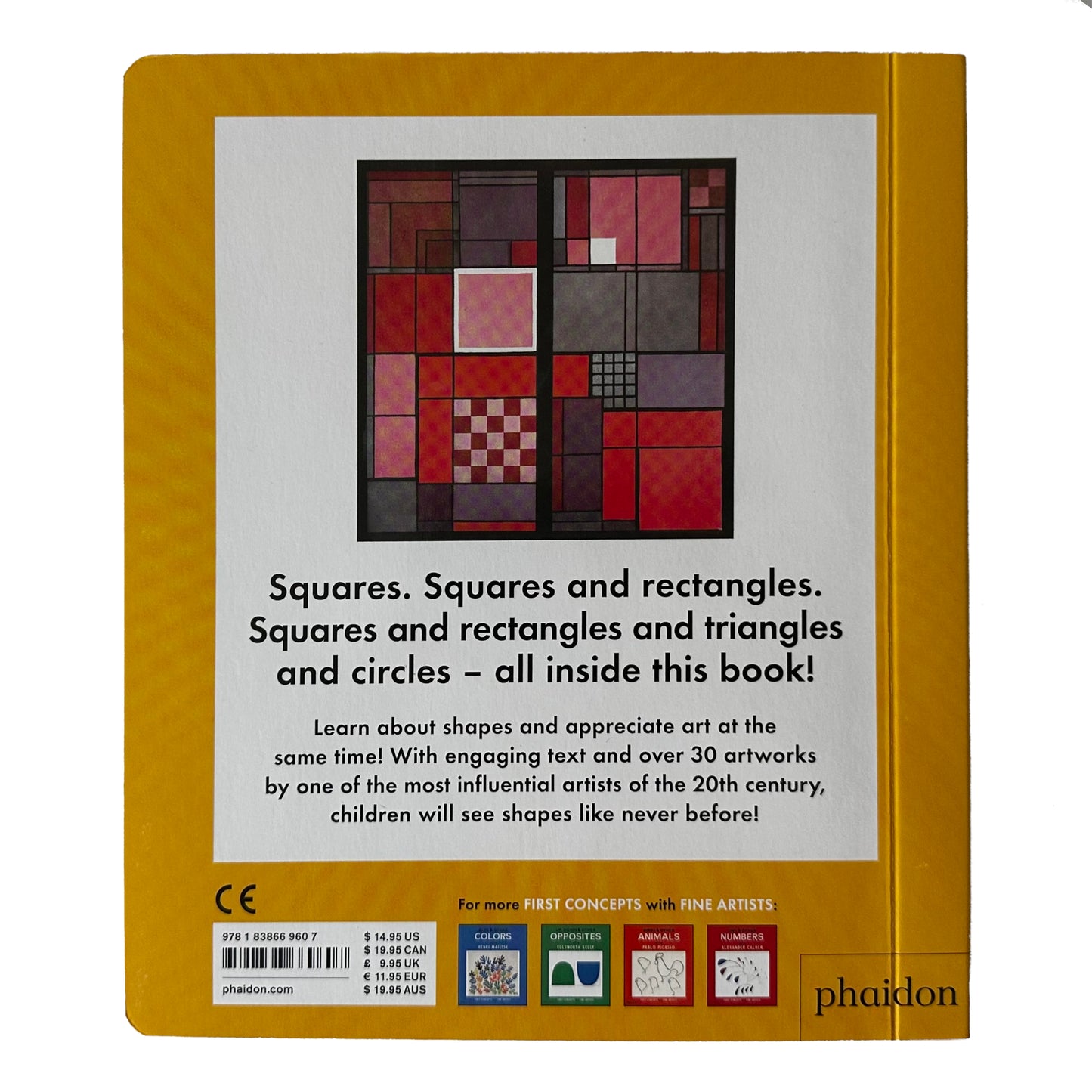Squares & Other Shapes back cover with text and a geometric design on a white background