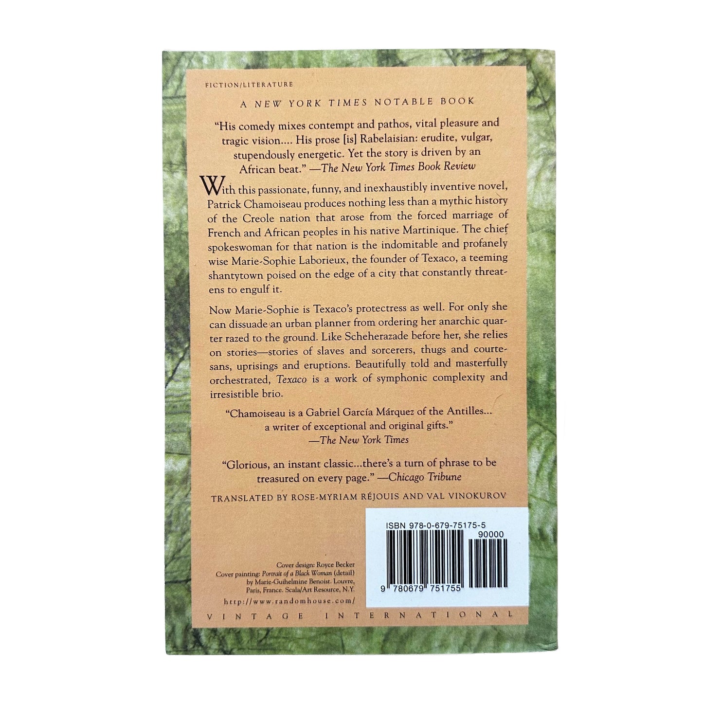 Back cover of Texaco with text and a barcode on a green background