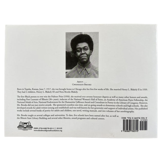 Back cover of The Tiger Who Wore White Gloves with a black and white portrait and text.