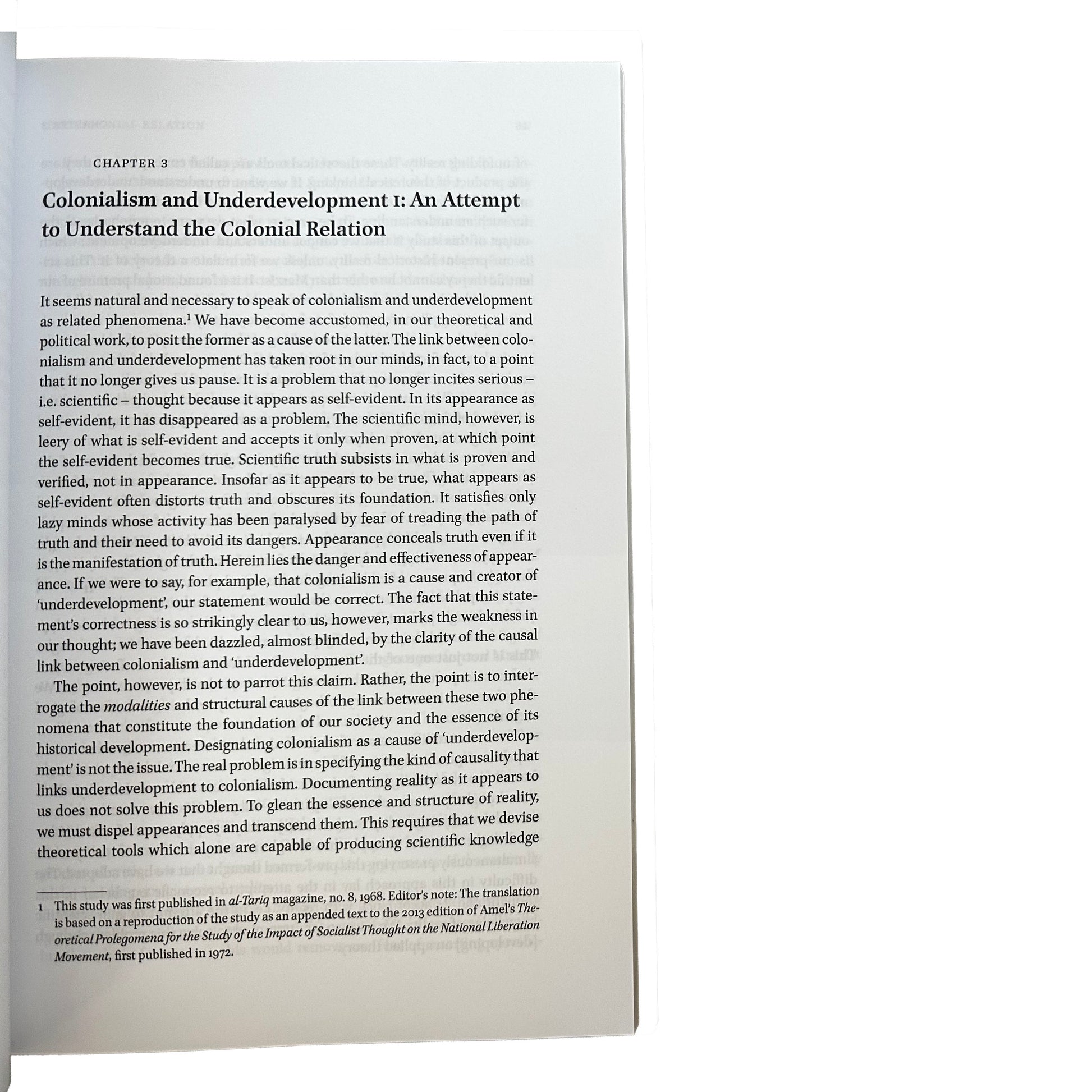 Book page from Arab Marxism and National Liberation with text on colonialism and underdevelopment