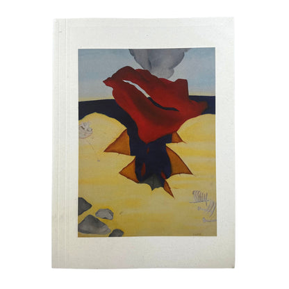 The front cover of Dreaming Water with an artistic depiction of a person with a red hood in a desert-like setting, framed in white.