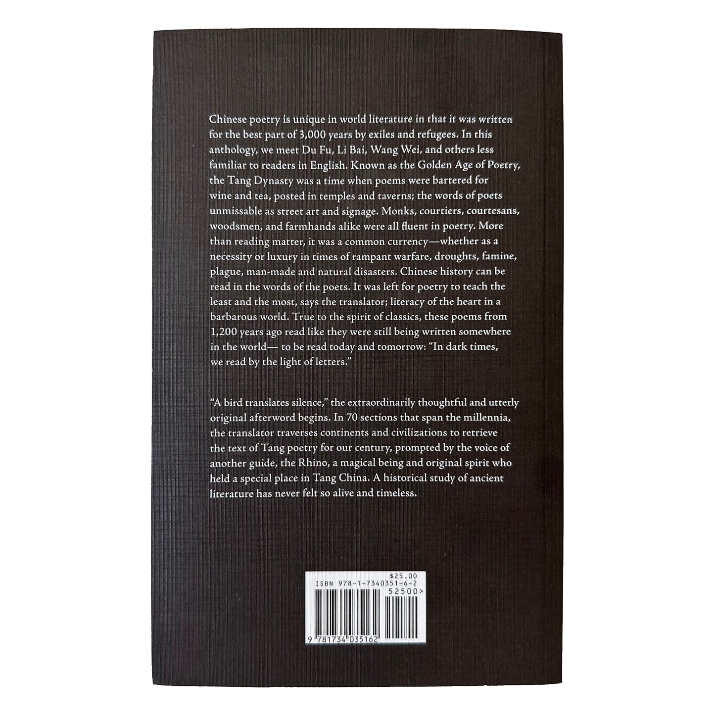 Back cover of In the Same Light with text and a barcode on a white background