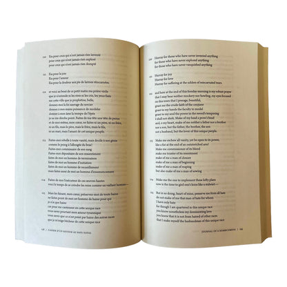 Open copy of Journal of a Homecoming with text on a white background