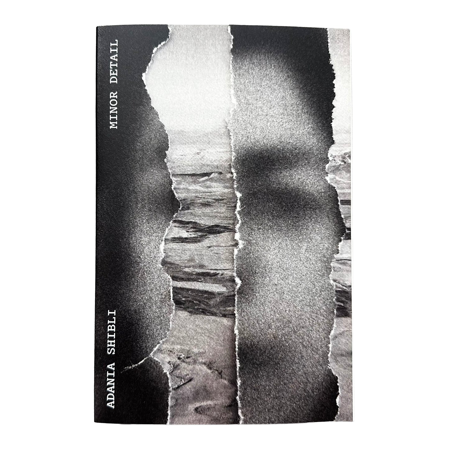 Minor Detail book cover with abstract black and white design and text.