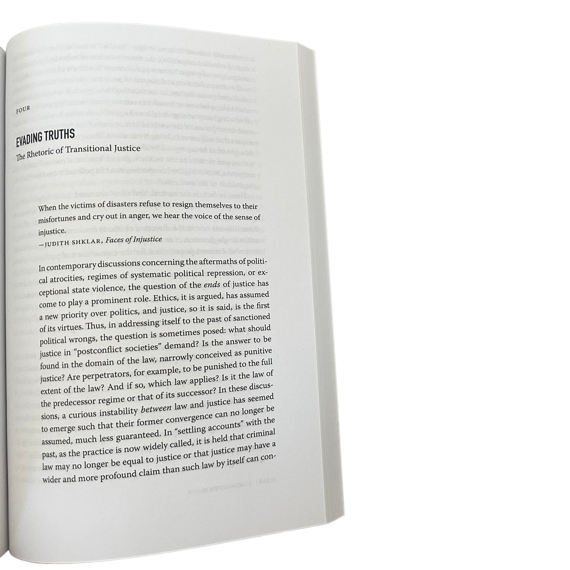 Open copy of Omens of Adversity with text on a white background