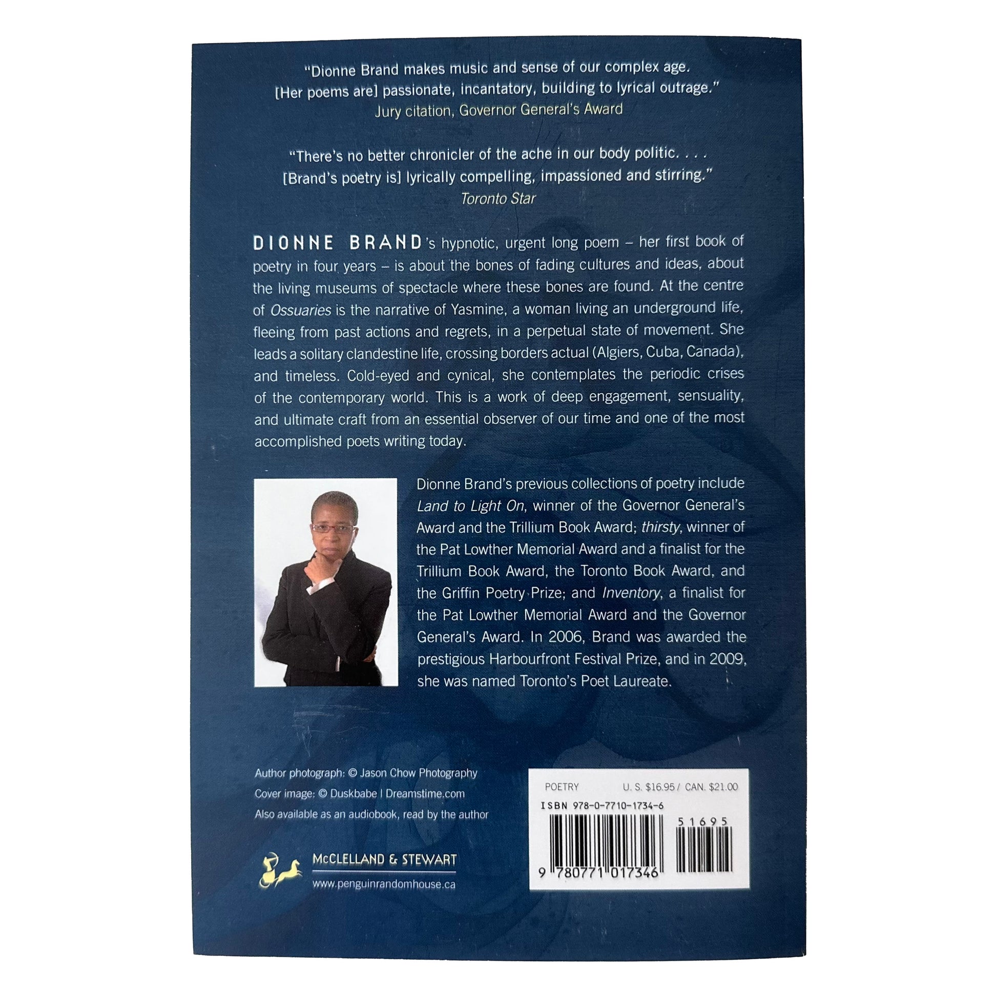 Back cover of Ossuaries with text and a barcode on a white background