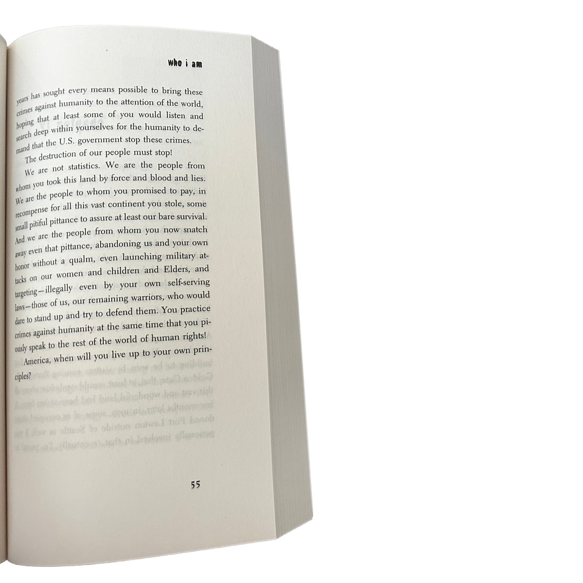 Open copy of Prison Writings: My Life is My Sun Dance with text on a white background