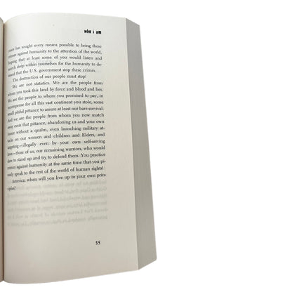 Open copy of Prison Writings: My Life is My Sun Dance with text on a white background