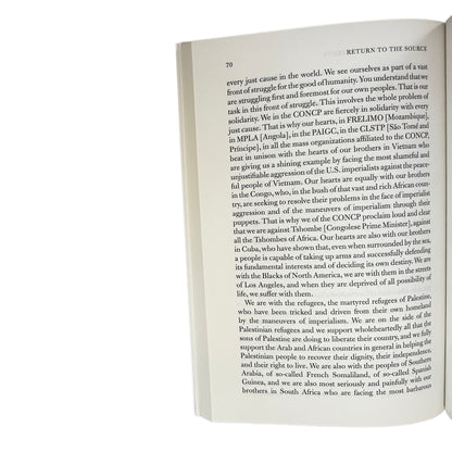 Open copy of Return to the Source with text on a white background