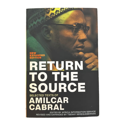 Book cover of 'Return to the Source' by Amilcar Cabral with a person on a white background.