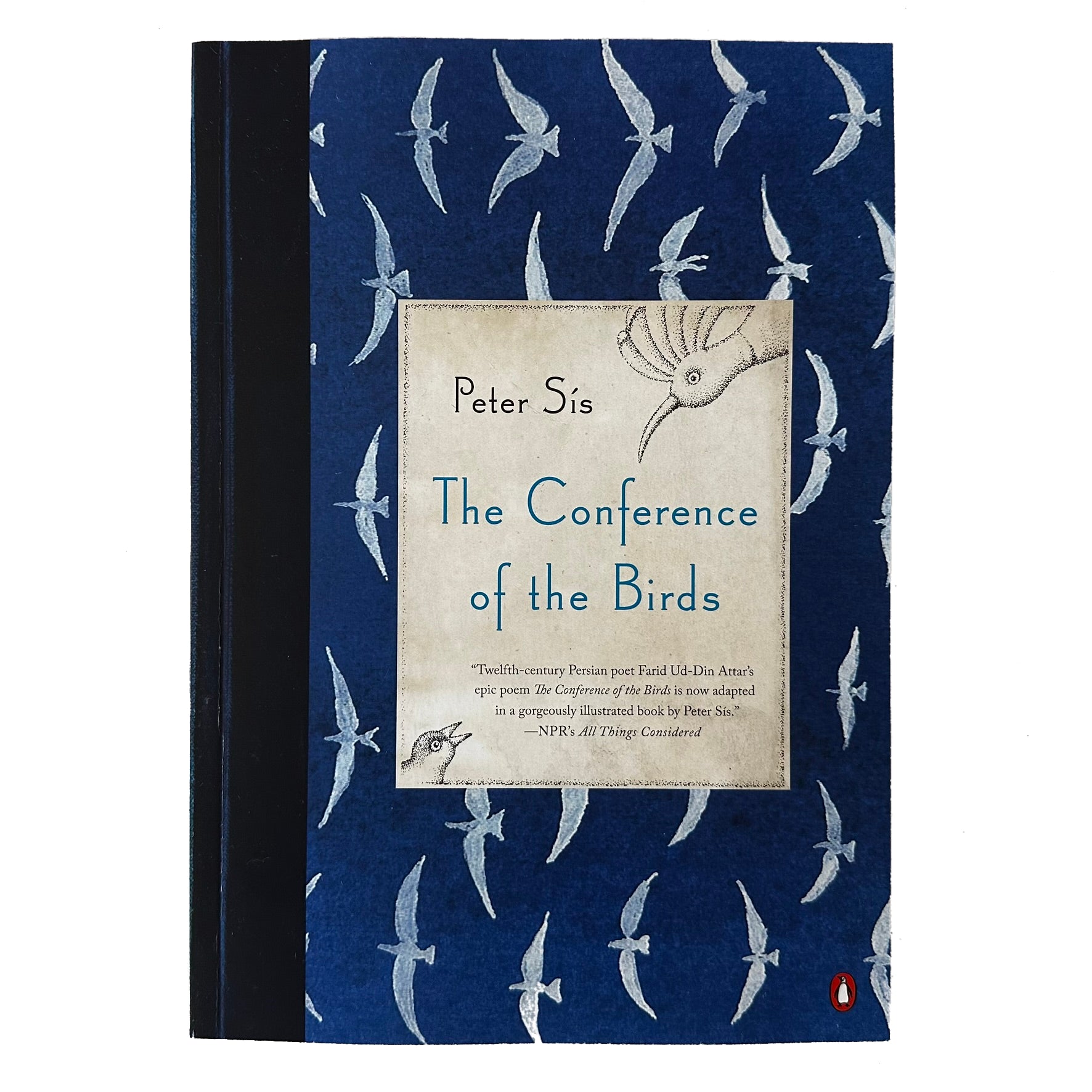 Front cover of The Conference of the Birds featuring illustrated birds mid-flight.