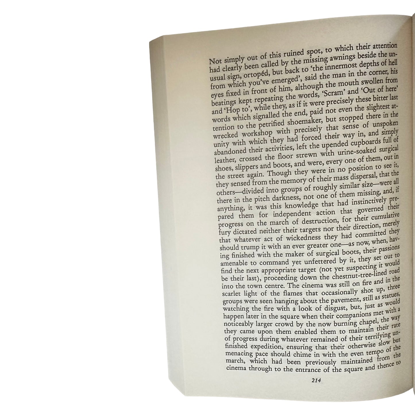 Open copy of The Melancholy of Resistance with text on a white background