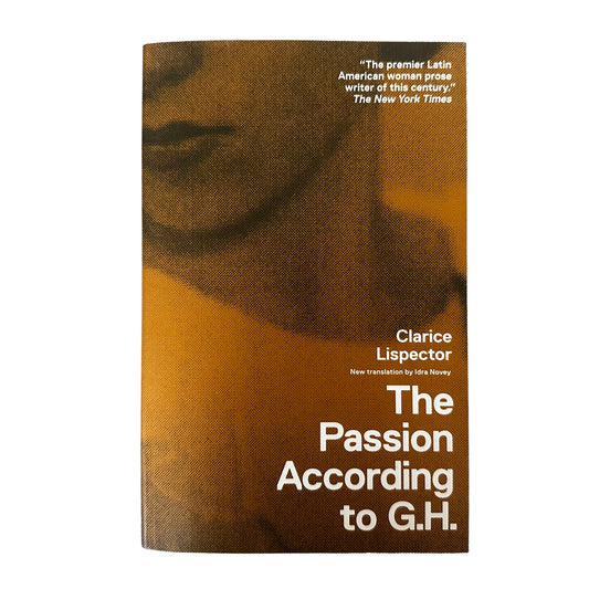 Book cover of 'The Passion According to G.H.' by Clarice Lispector with a brown and orange abstract design.