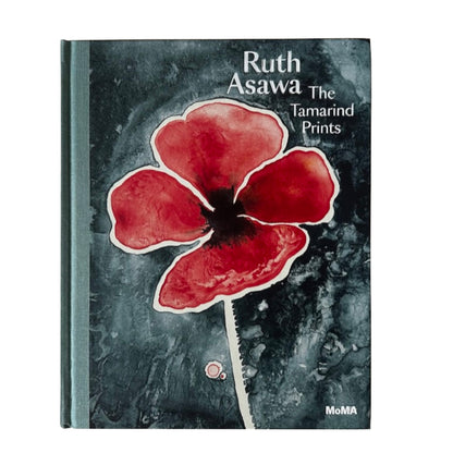 Front cover of Ruth Asawa's Tamarind Prints featuring a large print of a flower.