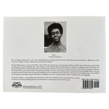 Back cover of The Tiger Who Wore White Gloves with a black and white portrait and text.