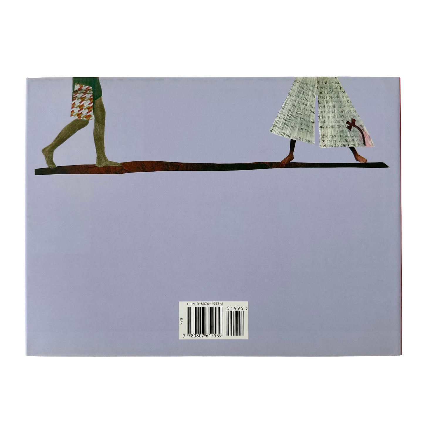 Back cover of changing, changing with illustrations of legs and a barcode on a purple background