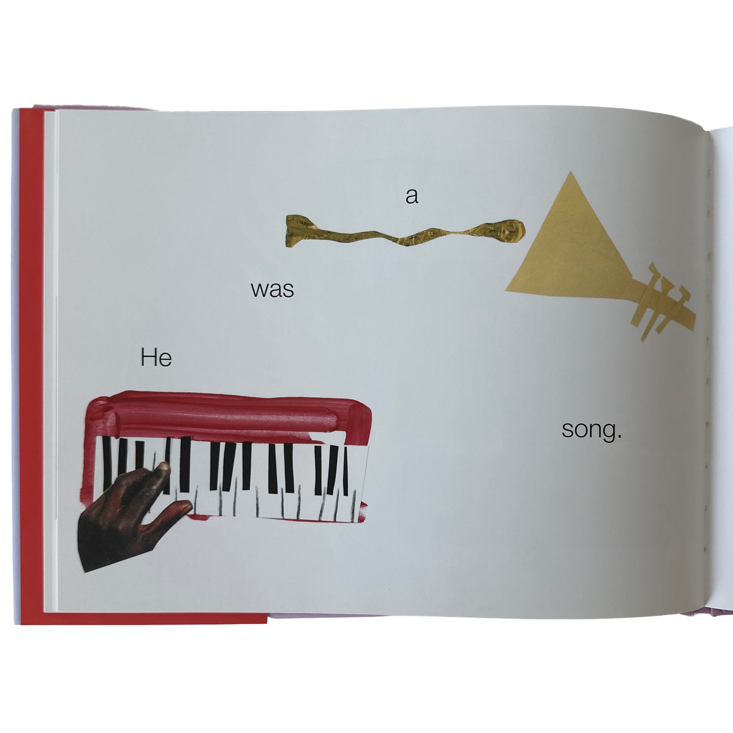 Open page of changing, changing with illustrations of a hand playing a keyboard, a wavy line, and a triangle, with text above them.